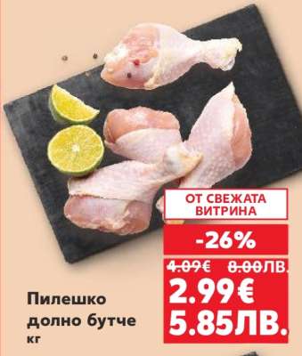Пилешко долно бутче кг
