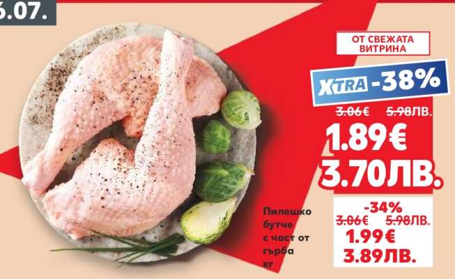 Пилешко бутче с част от гърба кг