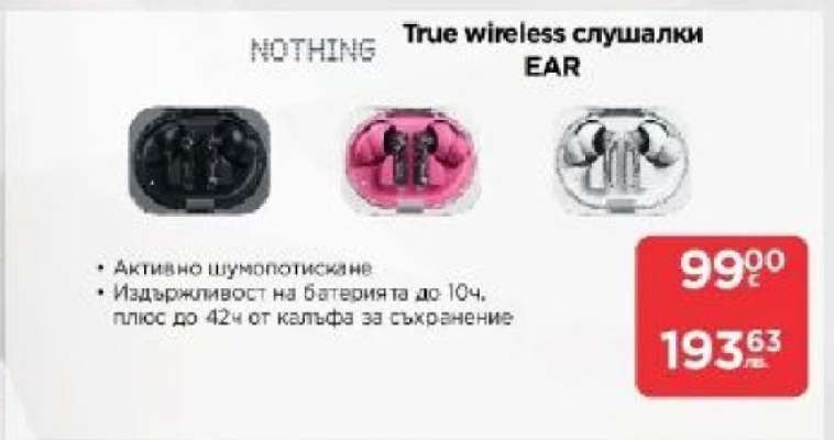 True wireless слушалки NOTHING EAR