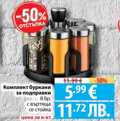 Комплект буркани за подправки