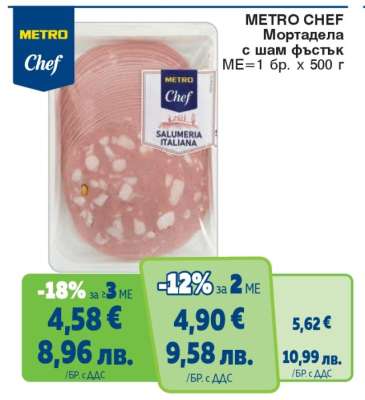 METRO CHEF Мортадела с шам фъстък