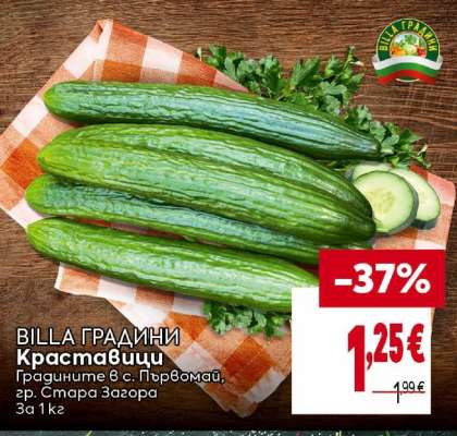 BILLA ГРАДИНИ Краставици