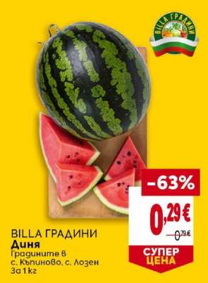 BILLA ГРАДИНИ Диня