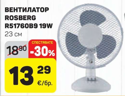 ВЕНТИЛАТОР ROSBERG R51760B9 19W