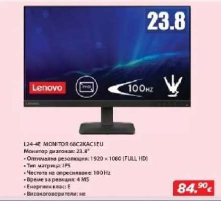 Lenovo L24-4E MONITOR 68C2KAC1EU