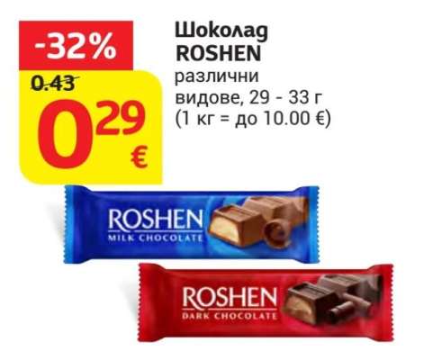 Шоколад ROSHEN