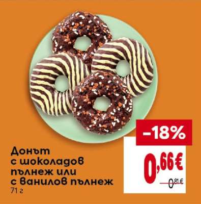 Донът с шоколадов пълнеж или с ванилов пълнеж