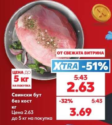 Свински бут без кост кг