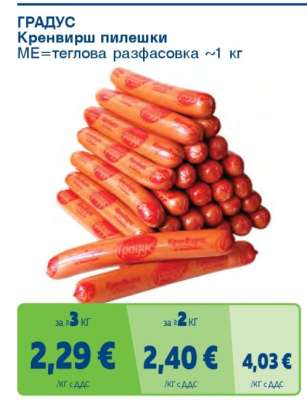 Градус Кренвирш пилешки