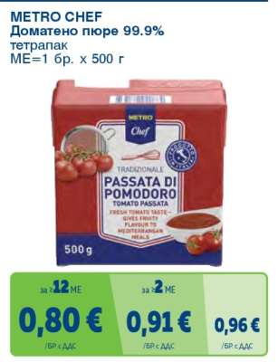 METRO CHEF Доматено пюре 99.9%