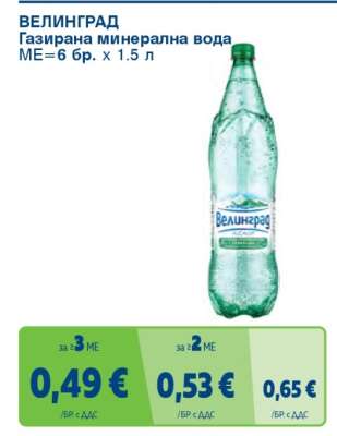 ВЕЛИНГРАД Газирана минерална вода