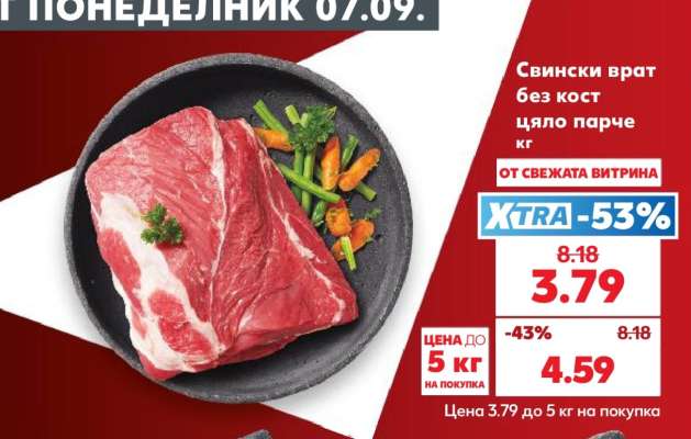 Свински врат без кост цяло парче кг
