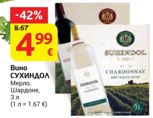 Вино СУХИНДОЛ