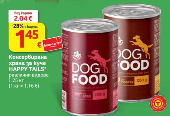 Консервирана храна за куче HAPPY TAILS