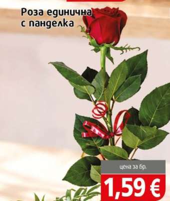 Роза единична с панделка