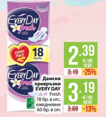 Дамски превръзки EVERY DAY Fresh