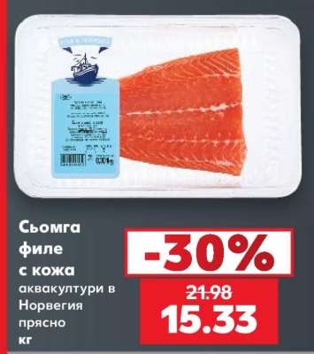 Сьомга филе с кожа