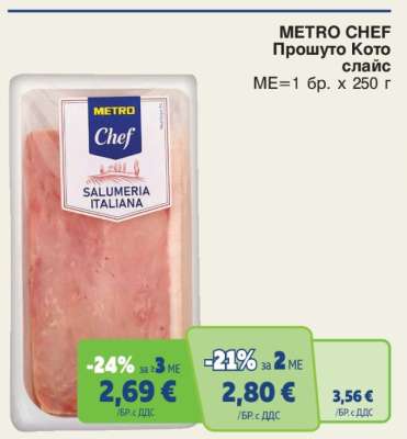 METRO CHEF ПРОШУТО КОТО СЛАЙС