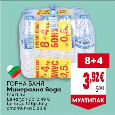 ГОРНА БАНЯ Минерална вода