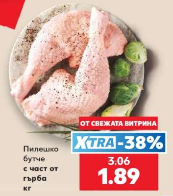 Пилешко бутче с част от гърба кг