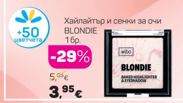 Хайлайтър и сенки за очи BLONDIE
