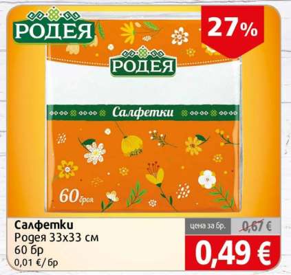 Салфетки Родея 33x33 см