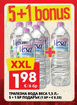 ТРАПЕЗНА ВОДА VESA 1,5 Л.