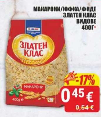 МАКАРОНИ/ЮФКА/ФИДЕ ЗЛАТЕН КЛАС ВИДОВЕ