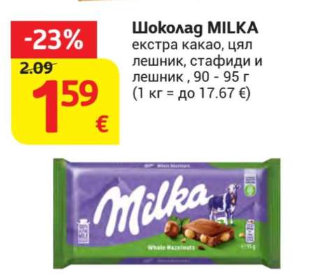 Шоколад Milka