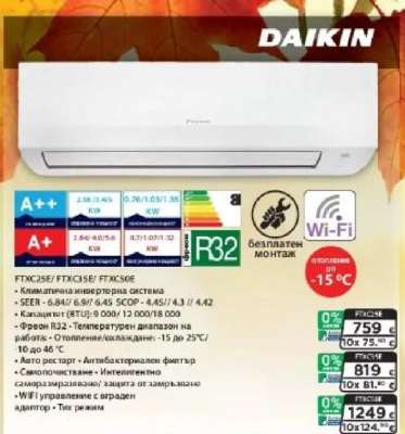 DAIKIN FTXC25E/FTXC35E/FTXC50E