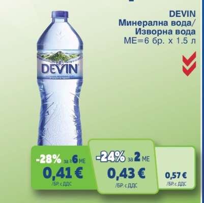 DEVIN Минерална вода, Изворна вода