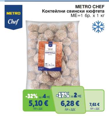 METRO CHEF Коктейлни свински кюфтета