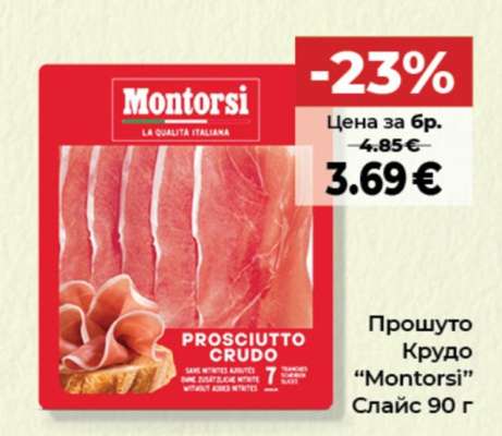 Прошуто Крудо “Montorsi” Слайс 90 г
